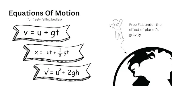 equations of motion for freely falling bodies.